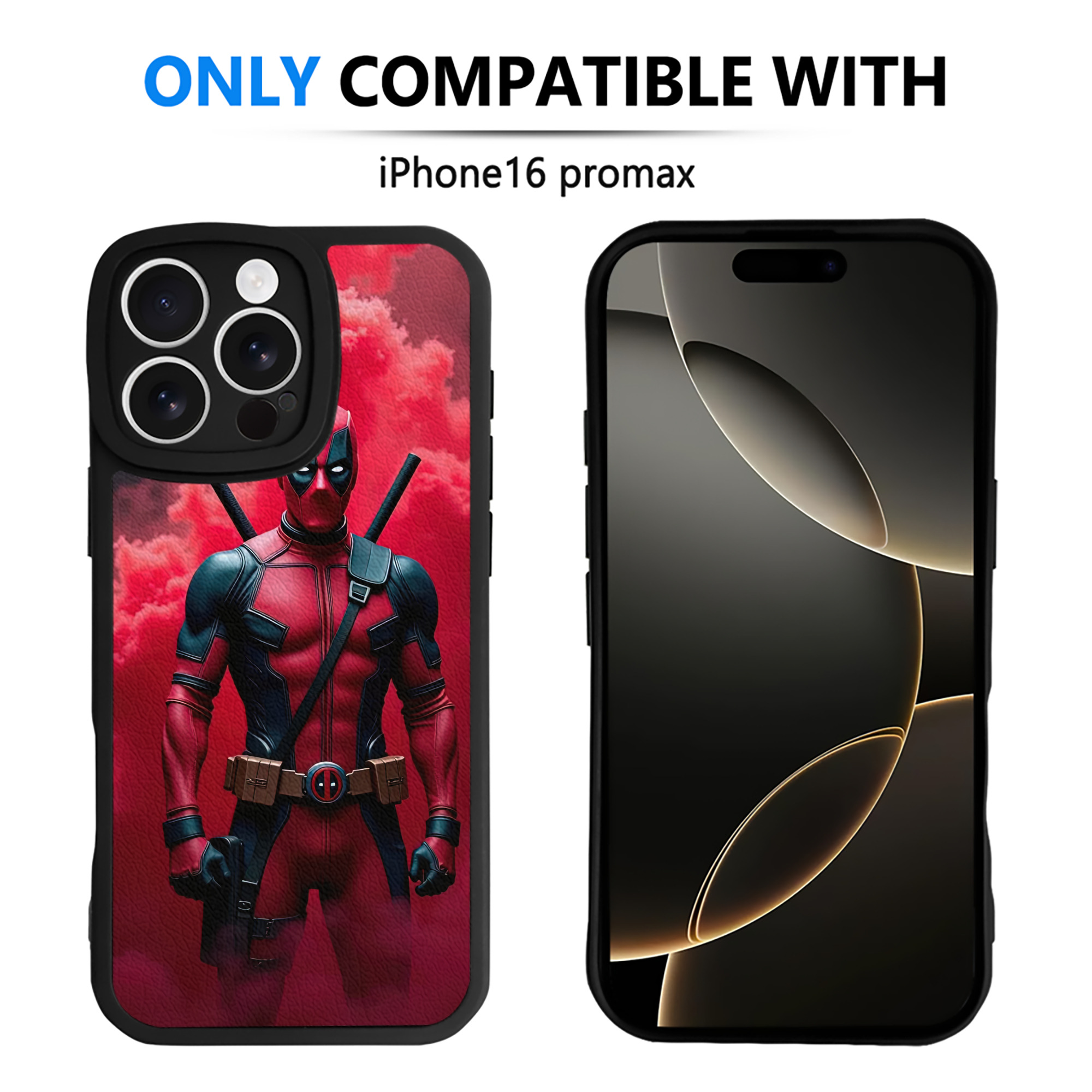 （画像用） Deadpool デッドプール 【iPhone 16シリーズ対応】シリコンスマホケース（レザー調） 材質：シリコン